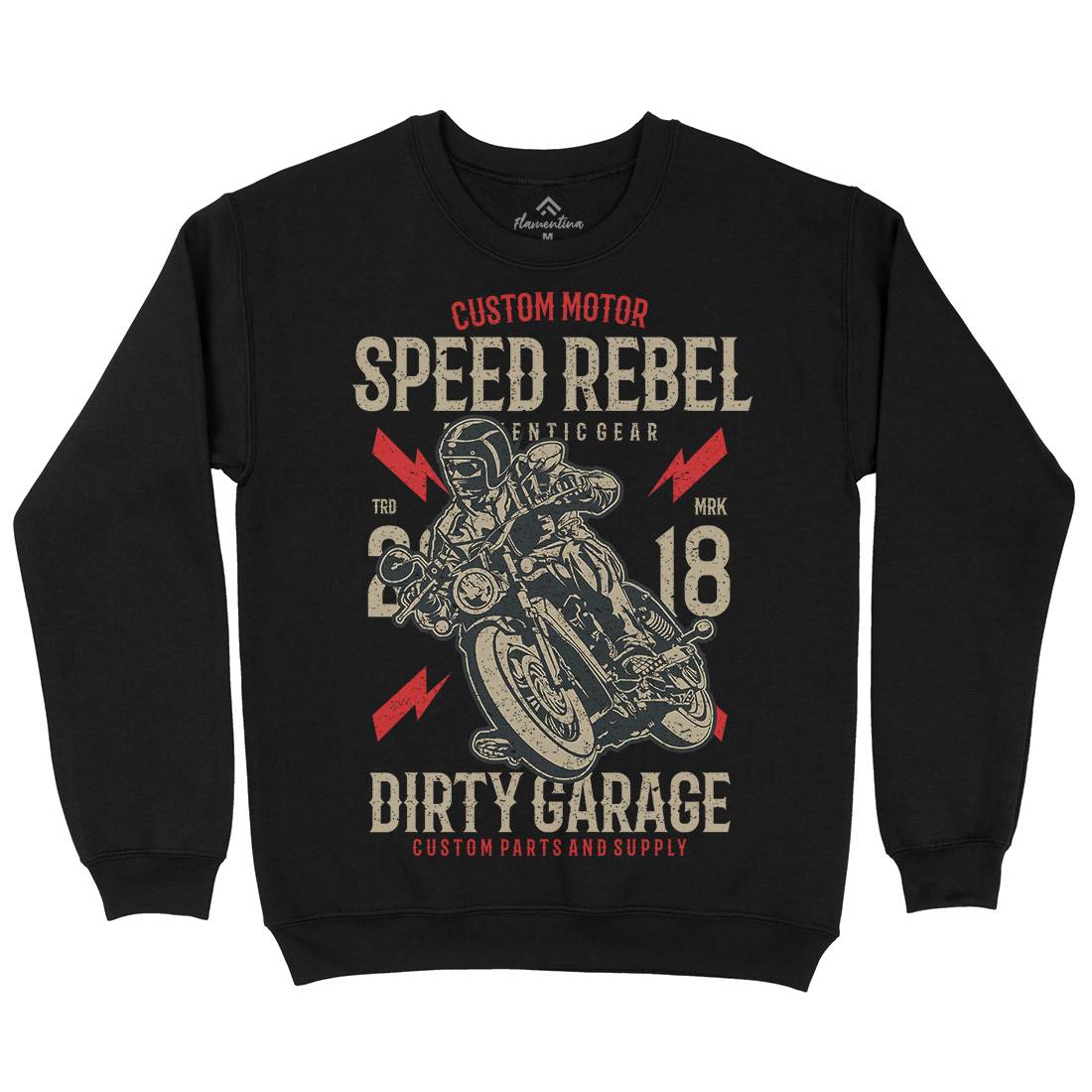 Speed Rebel Mens Crew Neck Sweatshirt Motorcycles A763