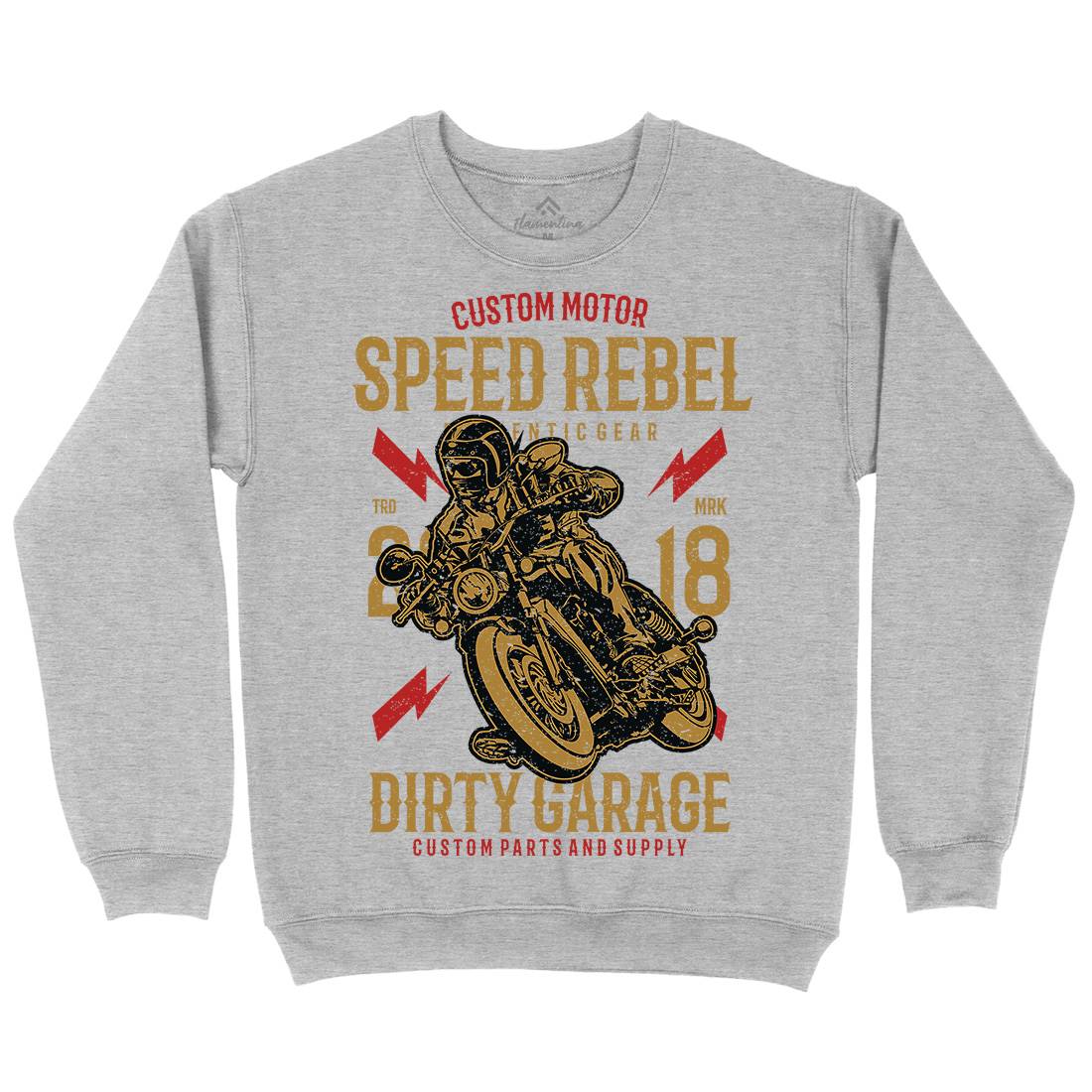 Speed Rebel Mens Crew Neck Sweatshirt Motorcycles A763