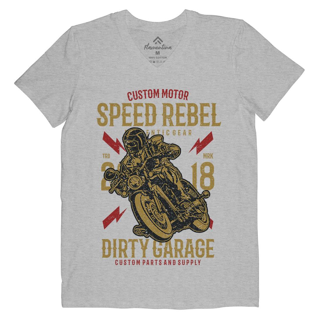 Speed Rebel Mens Organic V-Neck T-Shirt Motorcycles A763