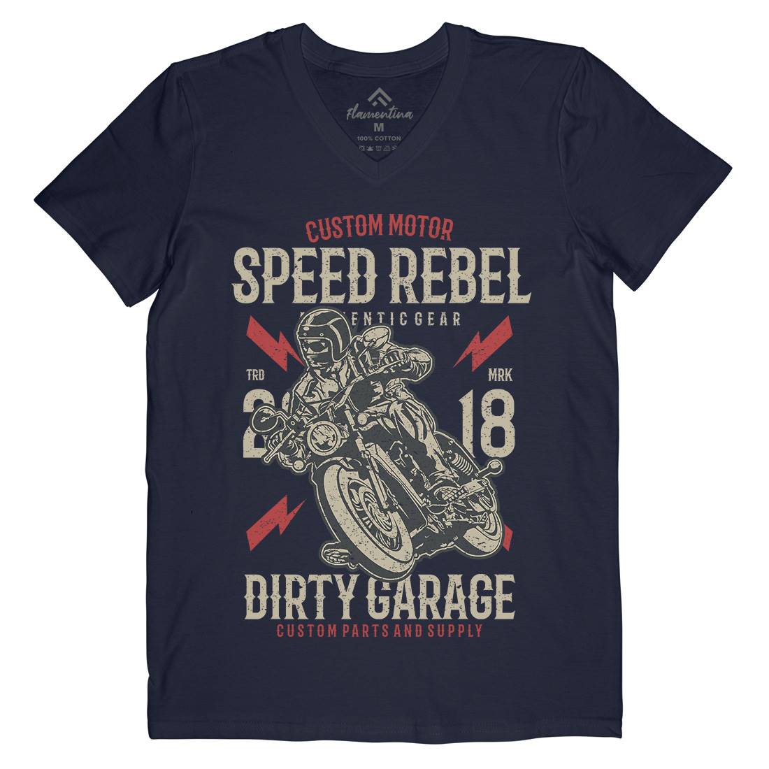 Speed Rebel Mens V-Neck T-Shirt Motorcycles A763
