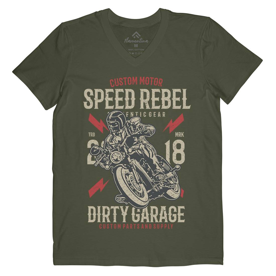 Speed Rebel Mens Organic V-Neck T-Shirt Motorcycles A763