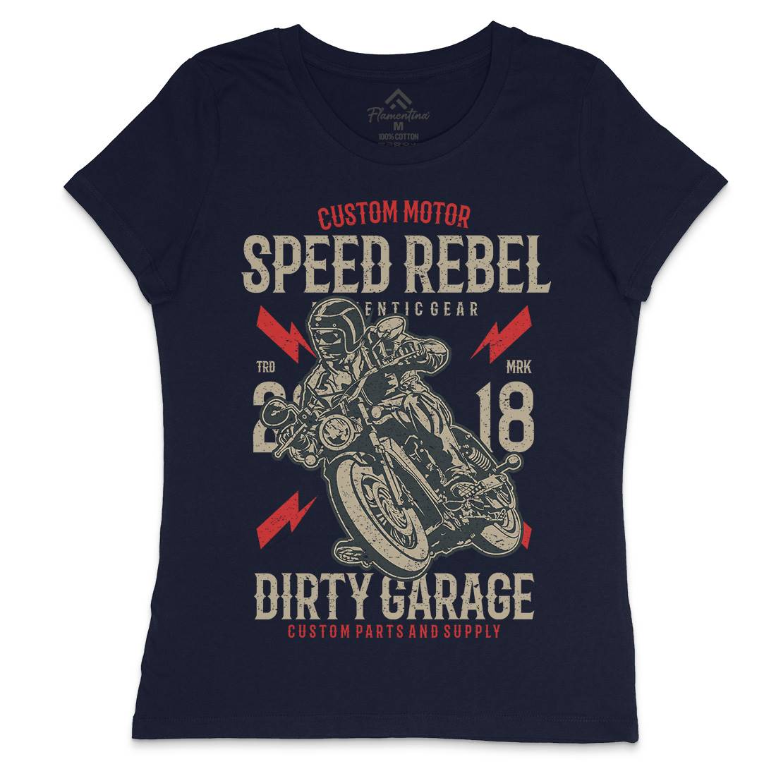 Speed Rebel Womens Crew Neck T-Shirt Motorcycles A763