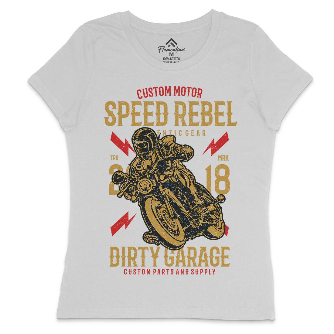 Speed Rebel Womens Crew Neck T-Shirt Motorcycles A763