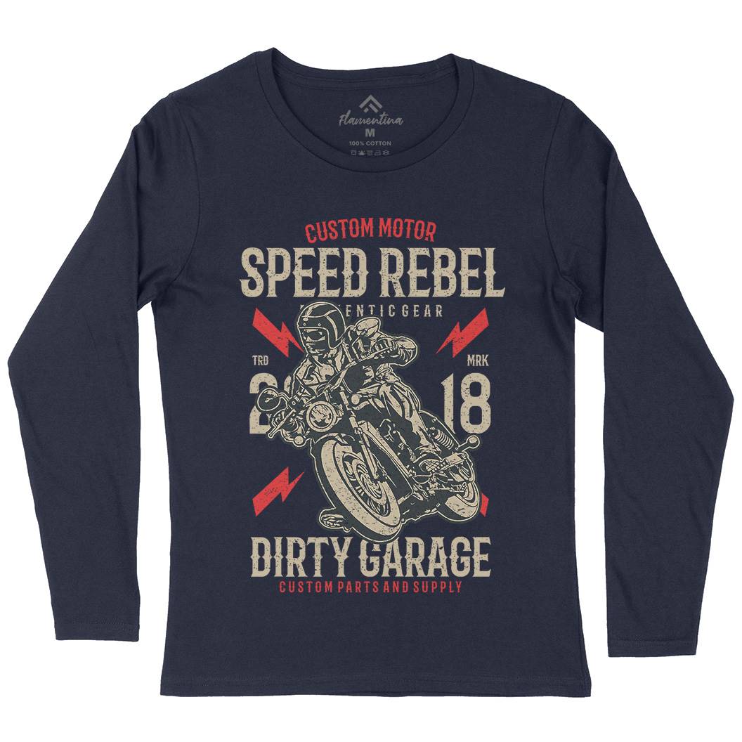 Speed Rebel Womens Long Sleeve T-Shirt Motorcycles A763
