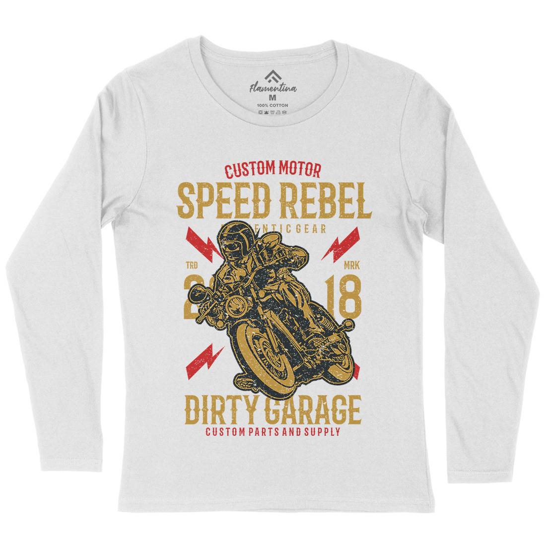 Speed Rebel Womens Long Sleeve T-Shirt Motorcycles A763