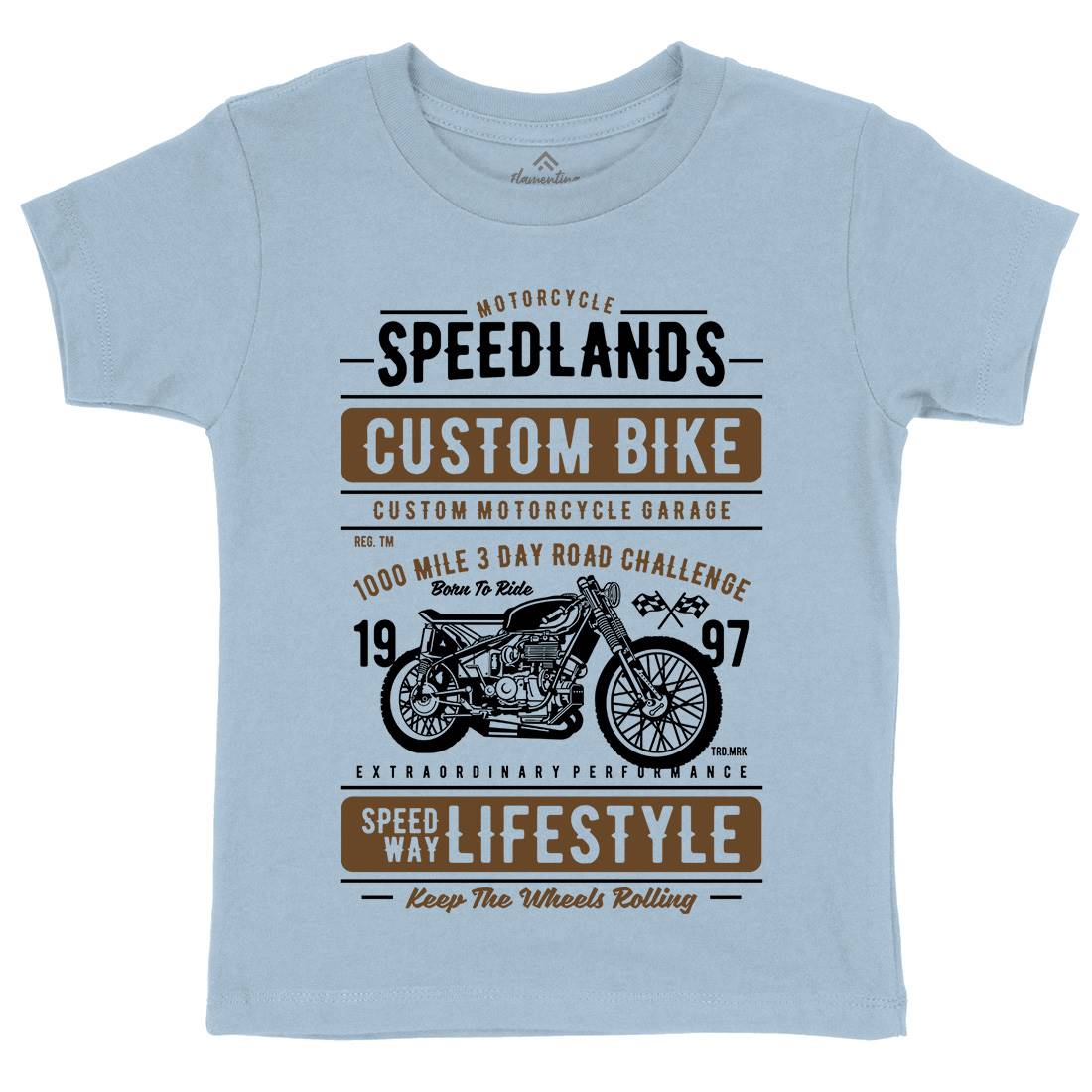 Speedlands Kids Organic Crew Neck T-Shirt Motorcycles A764