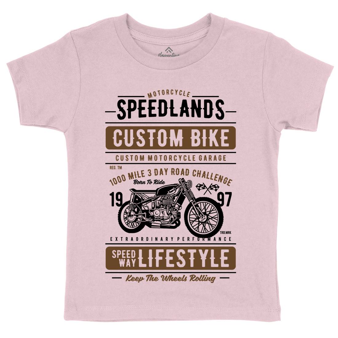 Speedlands Kids Organic Crew Neck T-Shirt Motorcycles A764