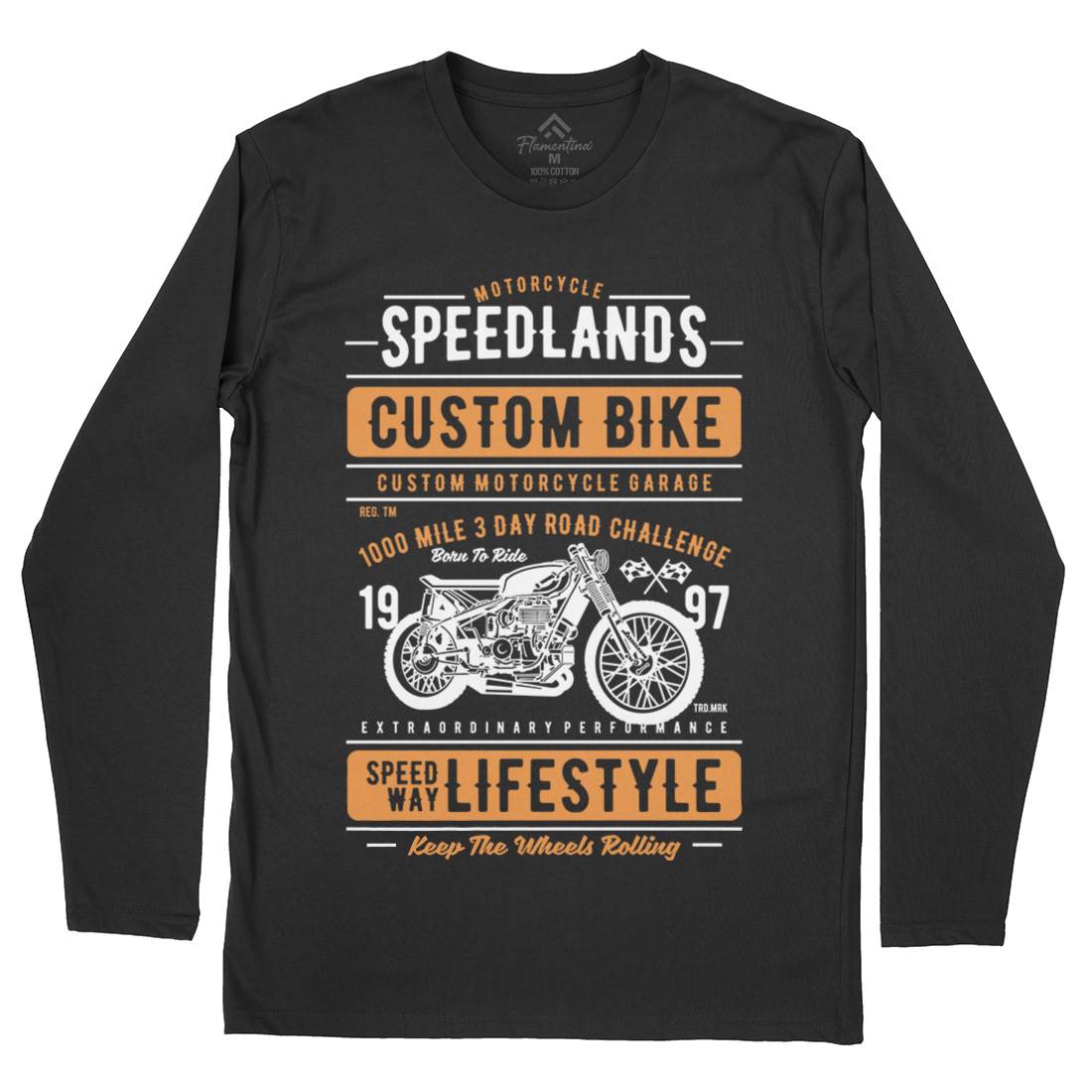 Speedlands Mens Long Sleeve T-Shirt Motorcycles A764