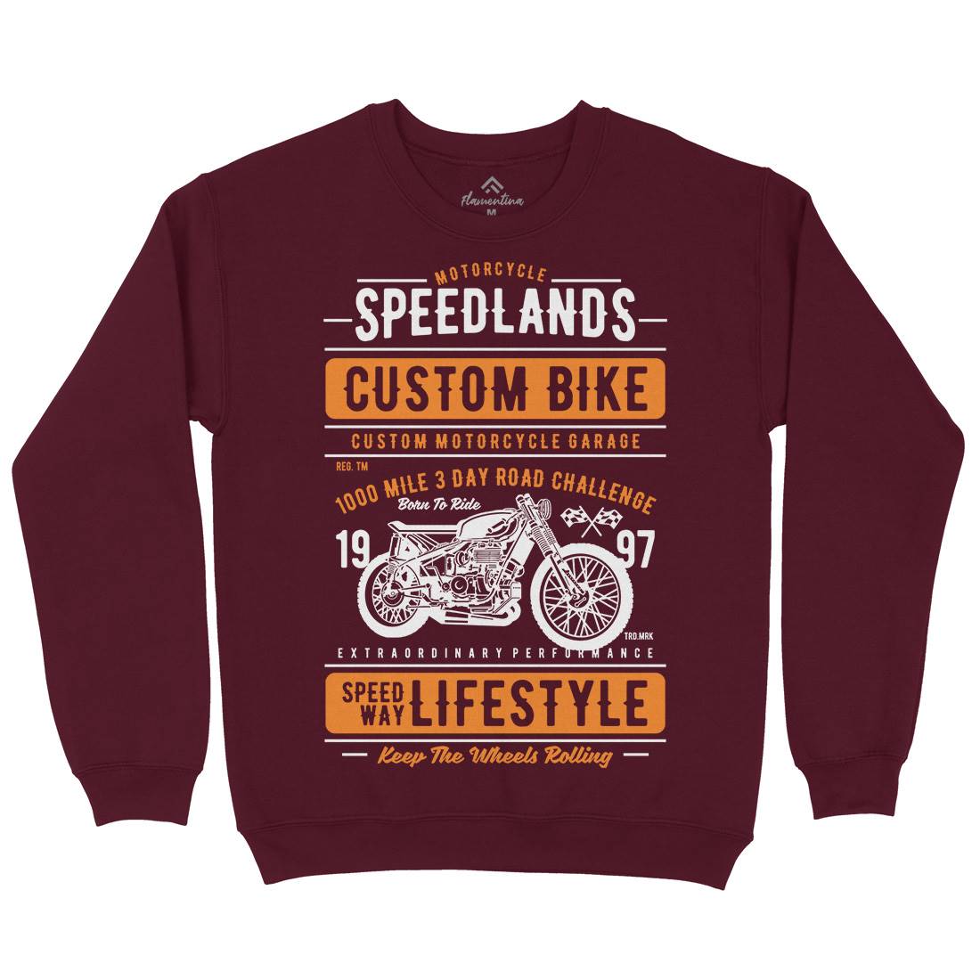 Speedlands Mens Crew Neck Sweatshirt Motorcycles A764