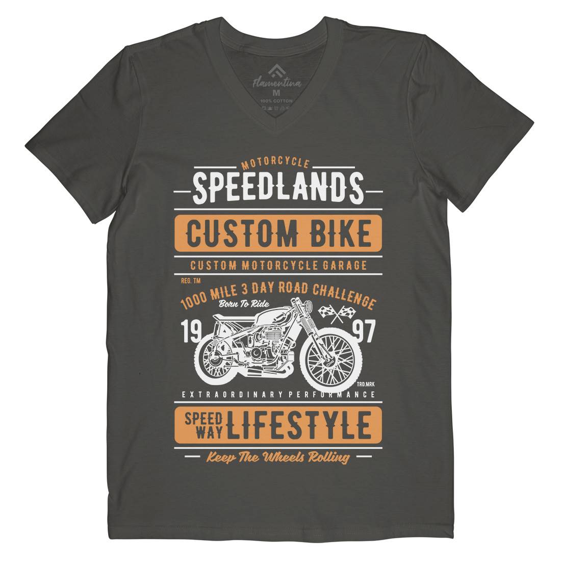 Speedlands Mens V-Neck T-Shirt Motorcycles A764