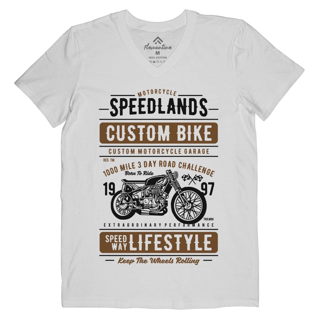 Speedlands Mens V-Neck T-Shirt Motorcycles A764