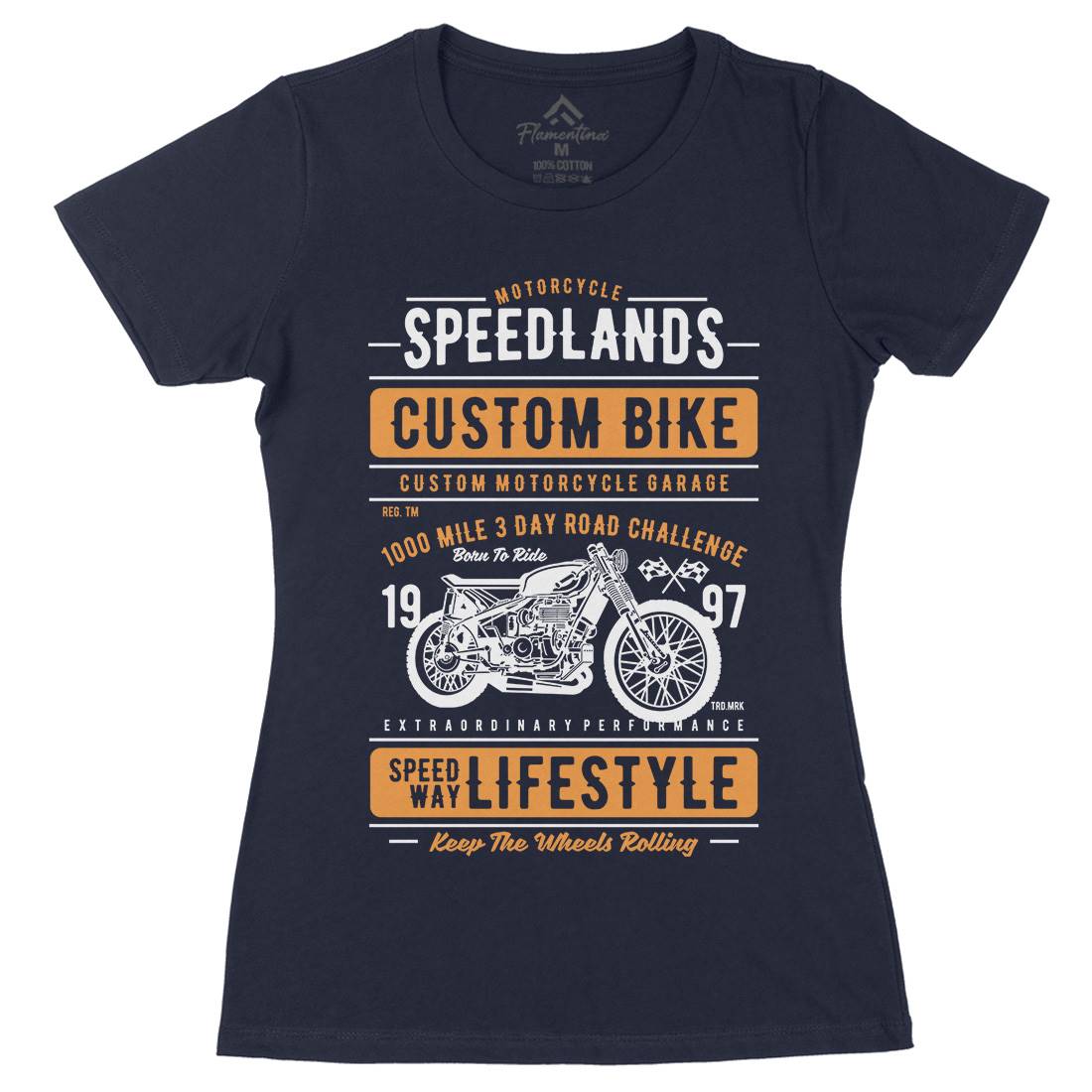 Speedlands Womens Organic Crew Neck T-Shirt Motorcycles A764