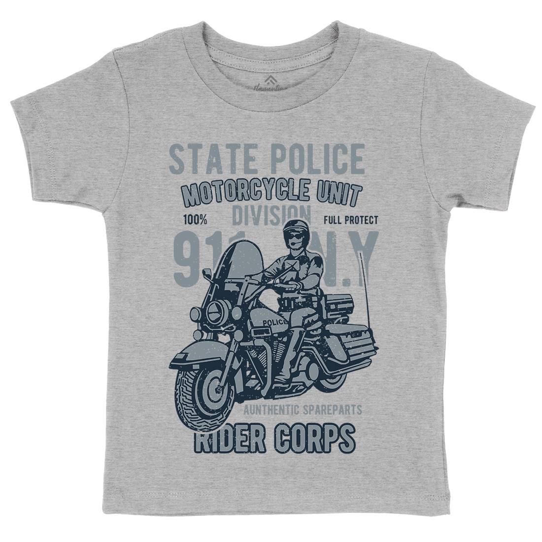 State Police Kids Organic Crew Neck T-Shirt Army A765