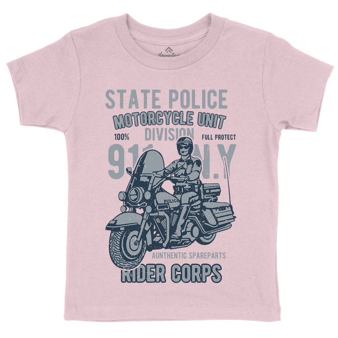 State Police Kids Crew Neck T-Shirt Army A765