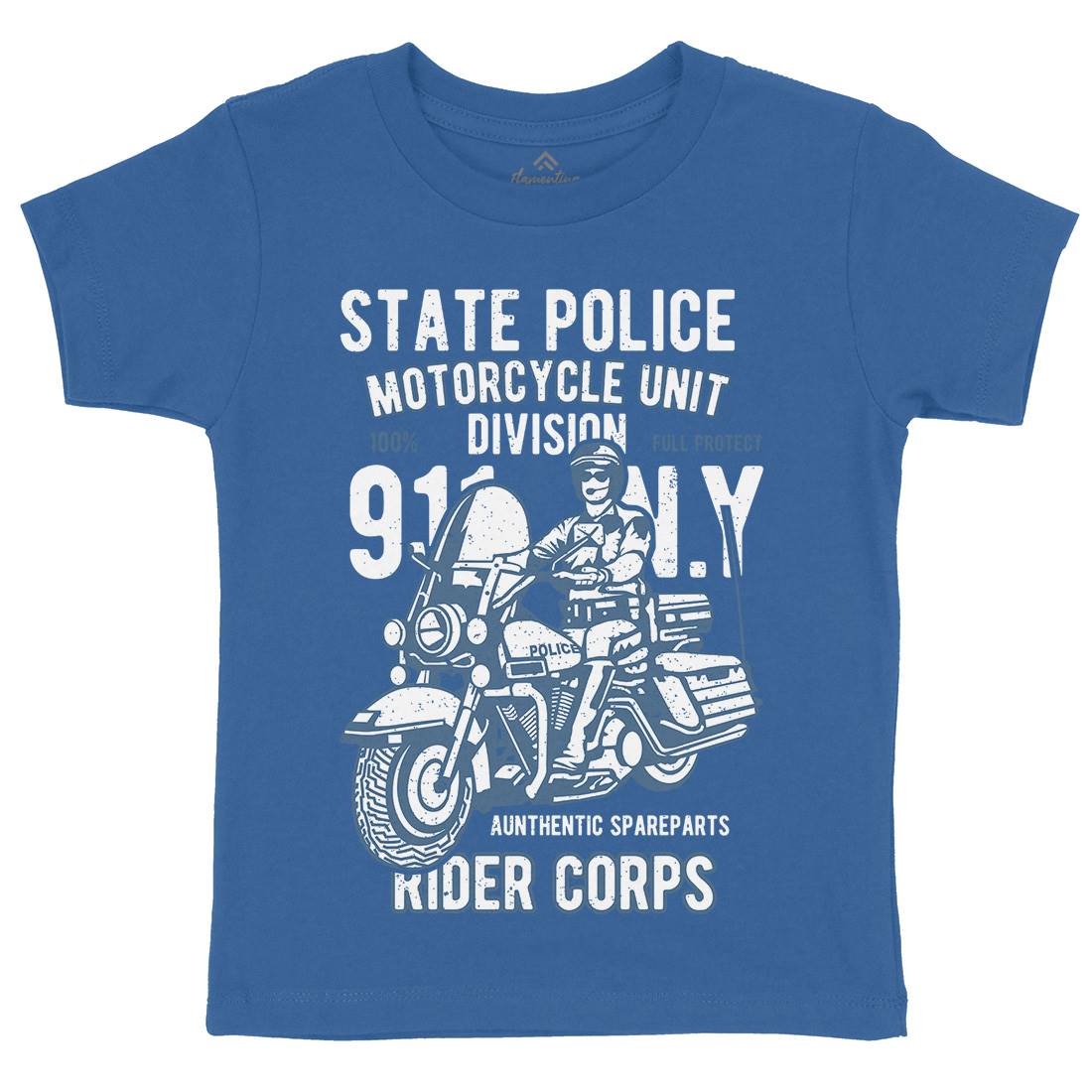State Police Kids Organic Crew Neck T-Shirt Army A765