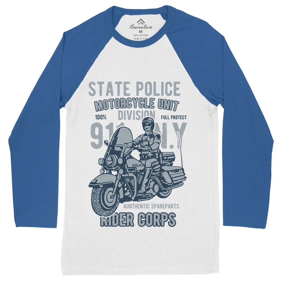 State Police Mens Long Sleeve Baseball T-Shirt Army A765