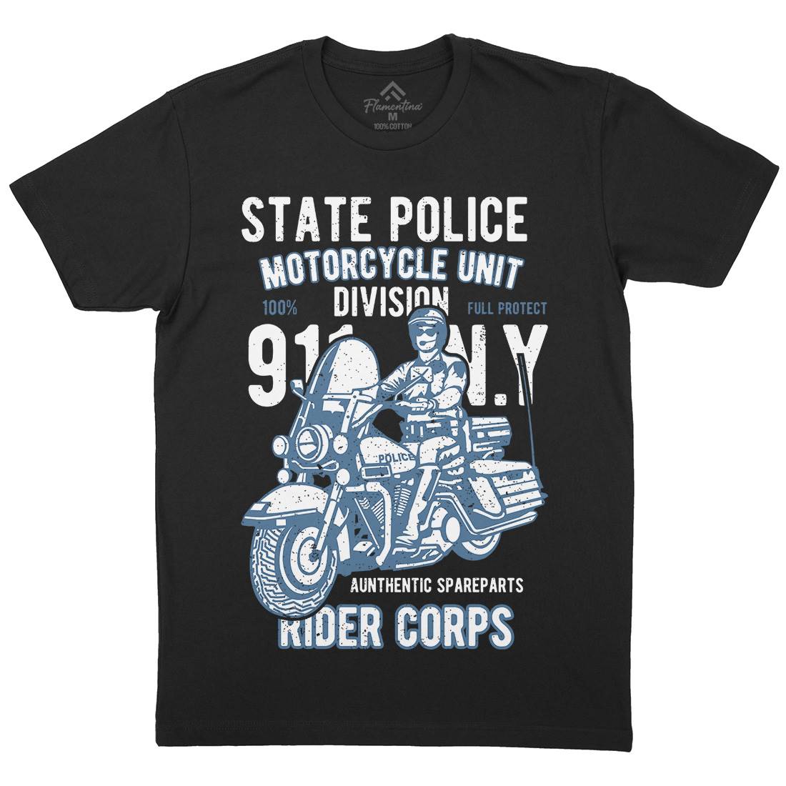 State Police Mens Organic Crew Neck T-Shirt Army A765
