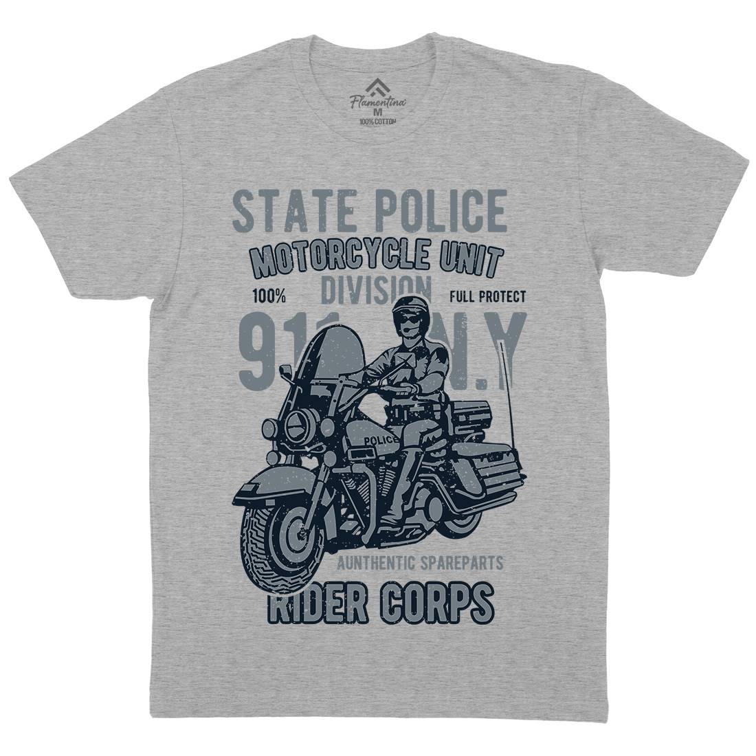 State Police Mens Crew Neck T-Shirt Army A765