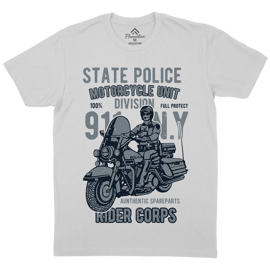State Police Mens Crew Neck T-Shirt Army A765