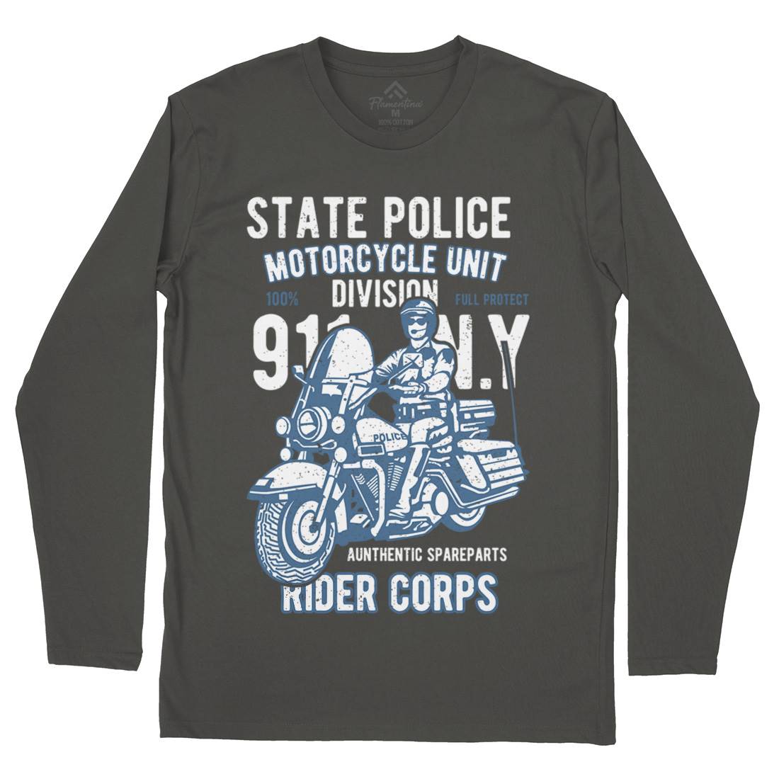 State Police Mens Long Sleeve T-Shirt Army A765