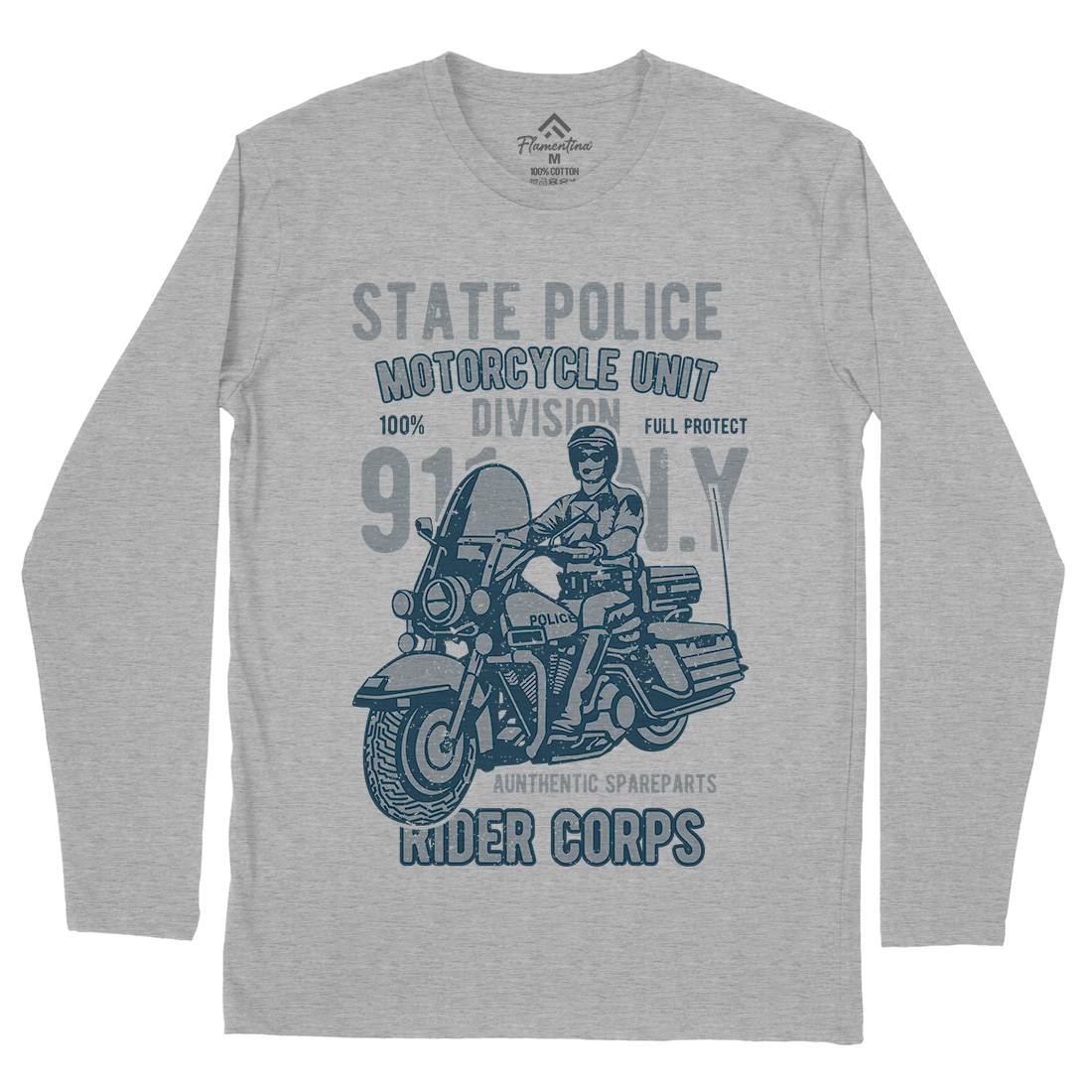 State Police Mens Long Sleeve T-Shirt Army A765