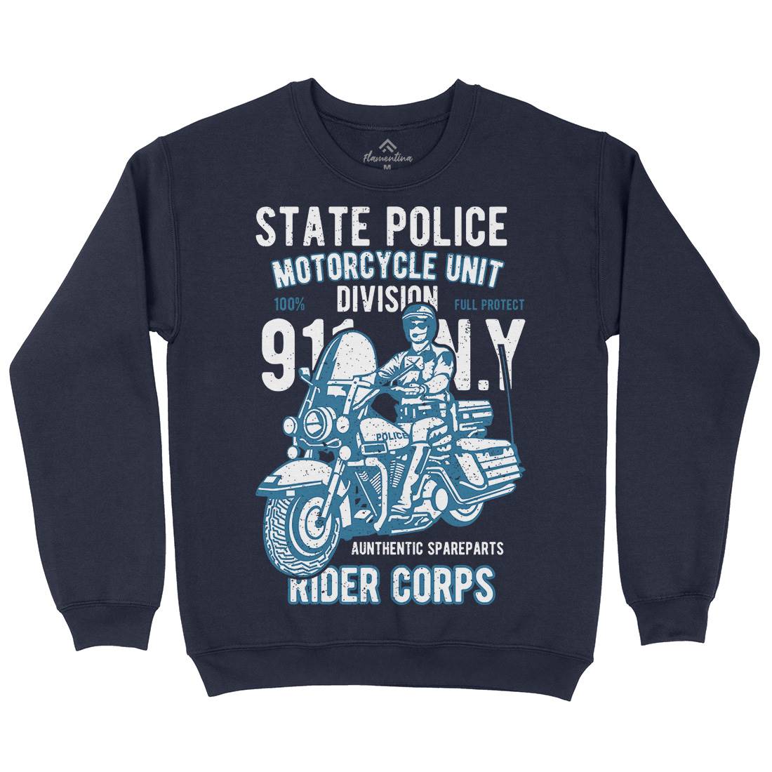 State Police Mens Crew Neck Sweatshirt Army A765