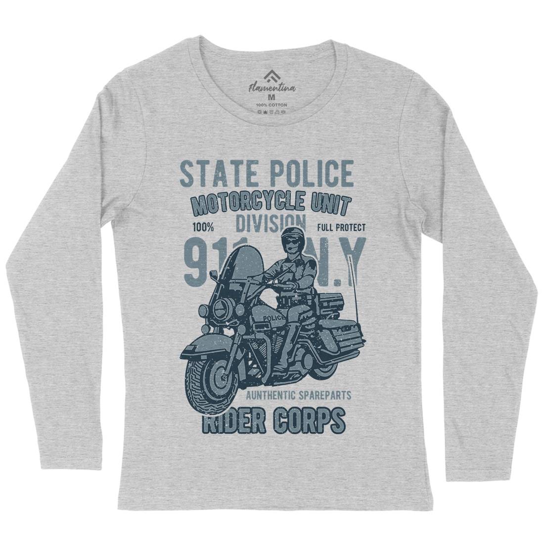 State Police Womens Long Sleeve T-Shirt Army A765