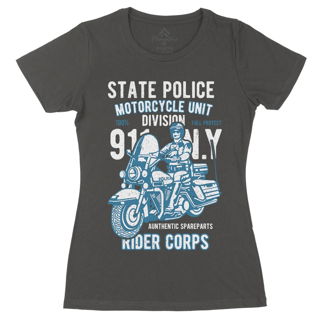 State Police Womens Organic Crew Neck T-Shirt Army A765