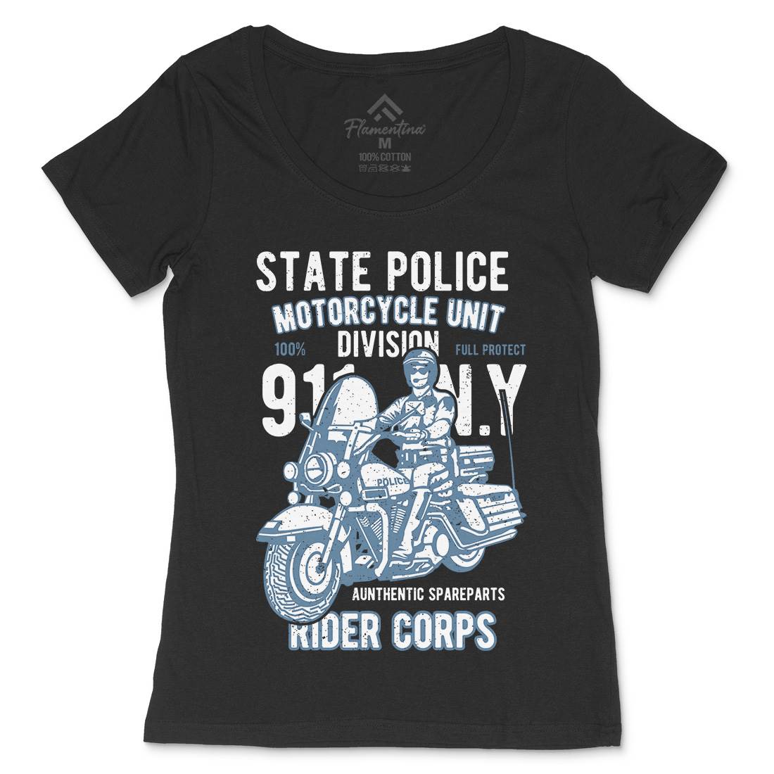 State Police Womens Scoop Neck T-Shirt Army A765