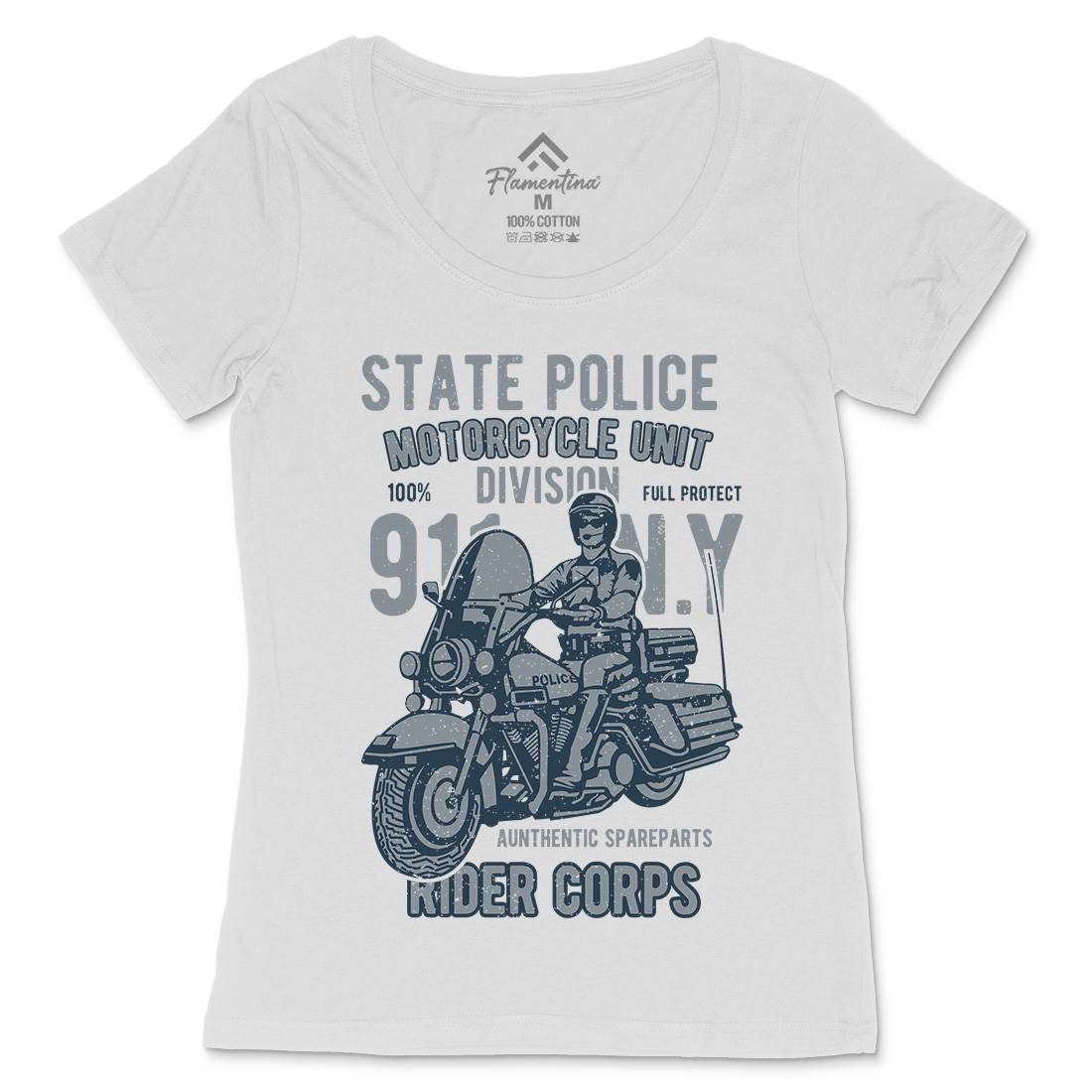 State Police Womens Scoop Neck T-Shirt Army A765