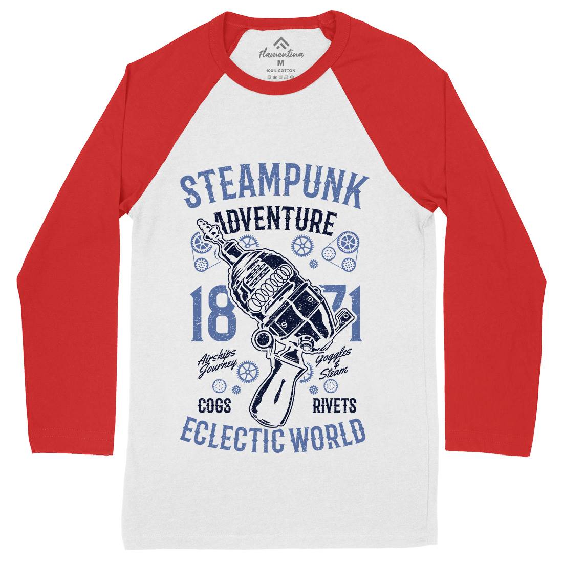 Adventure Mens Long Sleeve Baseball T-Shirt Steampunk A766