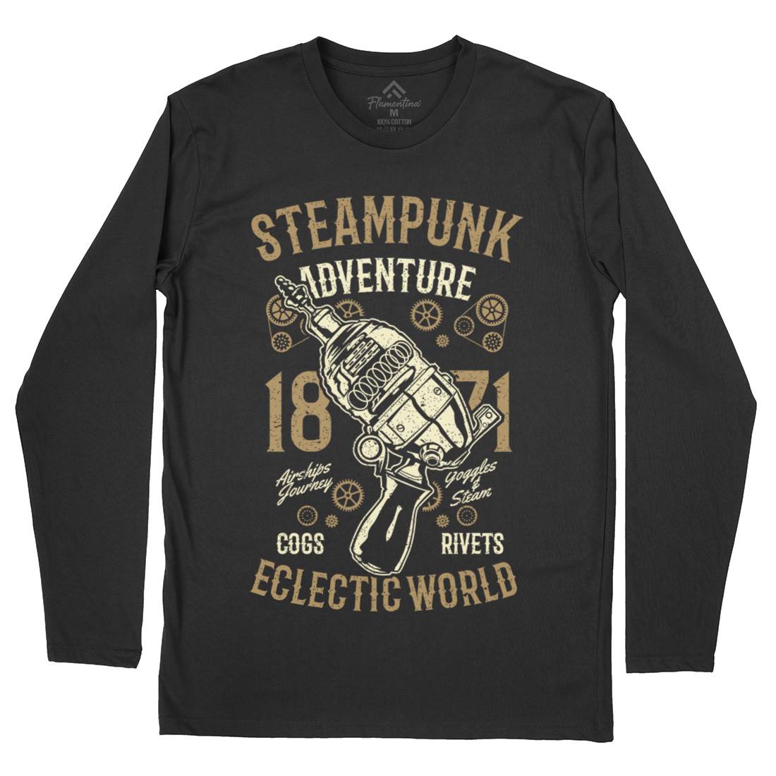 Adventure Mens Long Sleeve T-Shirt Steampunk A766