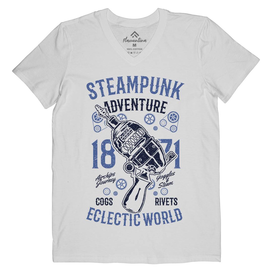 Adventure Mens V-Neck T-Shirt Steampunk A766