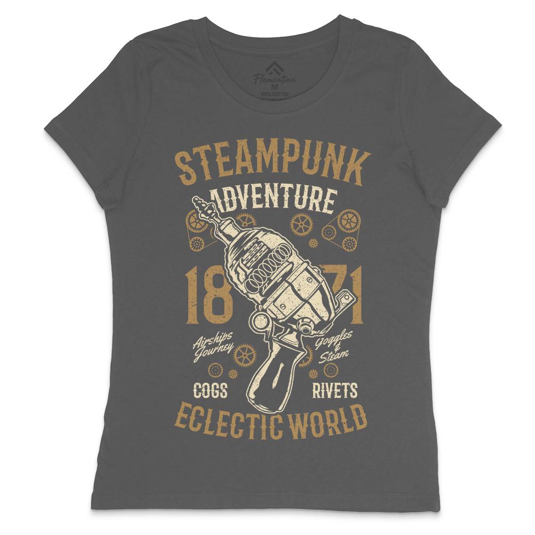 Adventure Womens Crew Neck T-Shirt Steampunk A766
