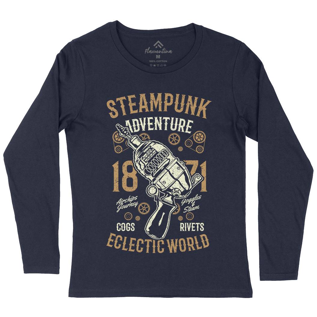 Adventure Womens Long Sleeve T-Shirt Steampunk A766
