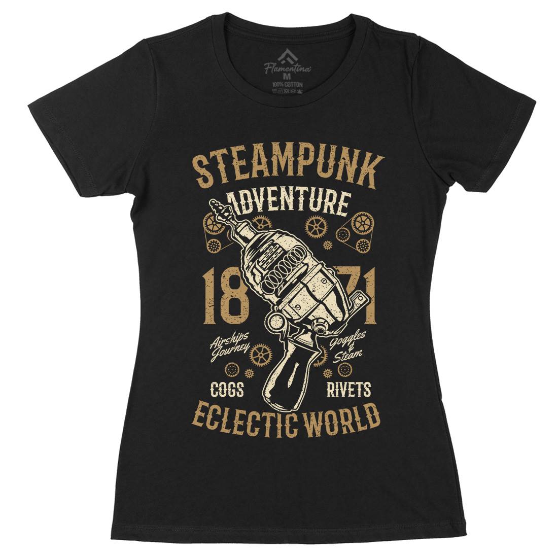 Adventure Womens Organic Crew Neck T-Shirt Steampunk A766