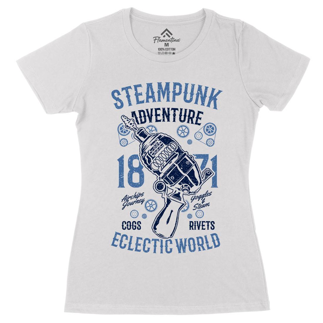 Adventure Womens Organic Crew Neck T-Shirt Steampunk A766