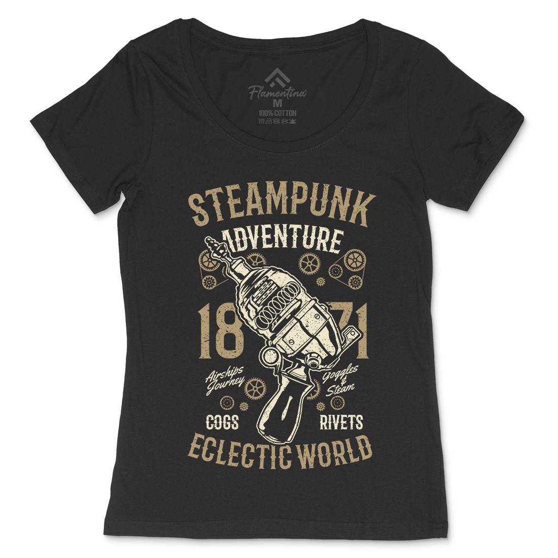 Adventure Womens Scoop Neck T-Shirt Steampunk A766