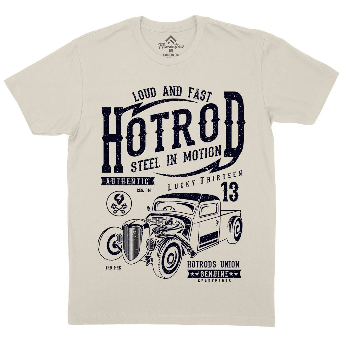 Steel In Motion Mens Organic Crew Neck T-Shirt Cars A767