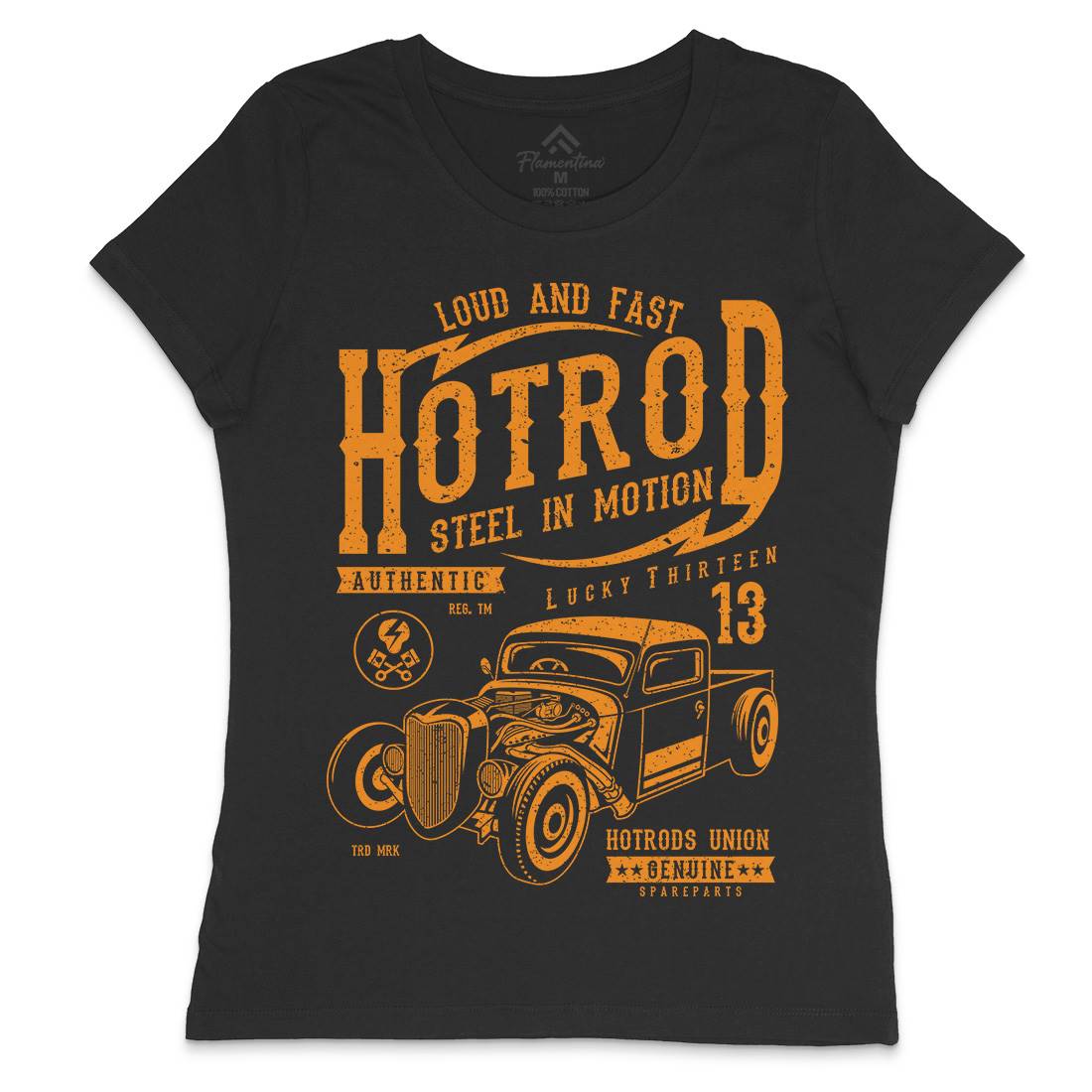 Steel In Motion Womens Crew Neck T-Shirt Cars A767