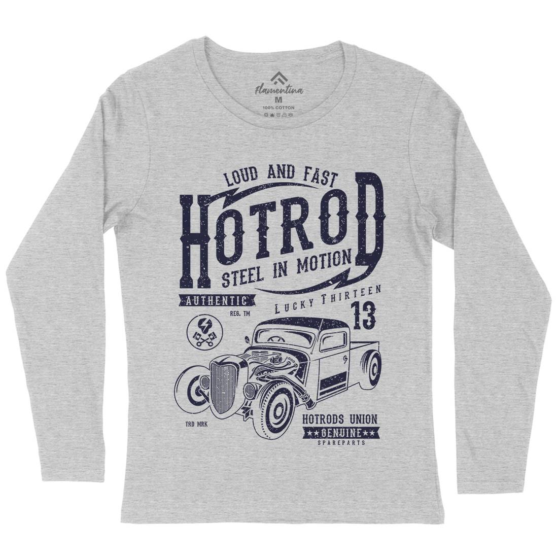 Steel In Motion Womens Long Sleeve T-Shirt Cars A767