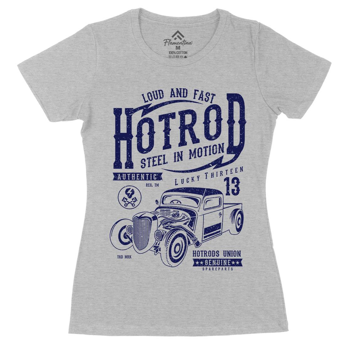 Steel In Motion Womens Organic Crew Neck T-Shirt Cars A767
