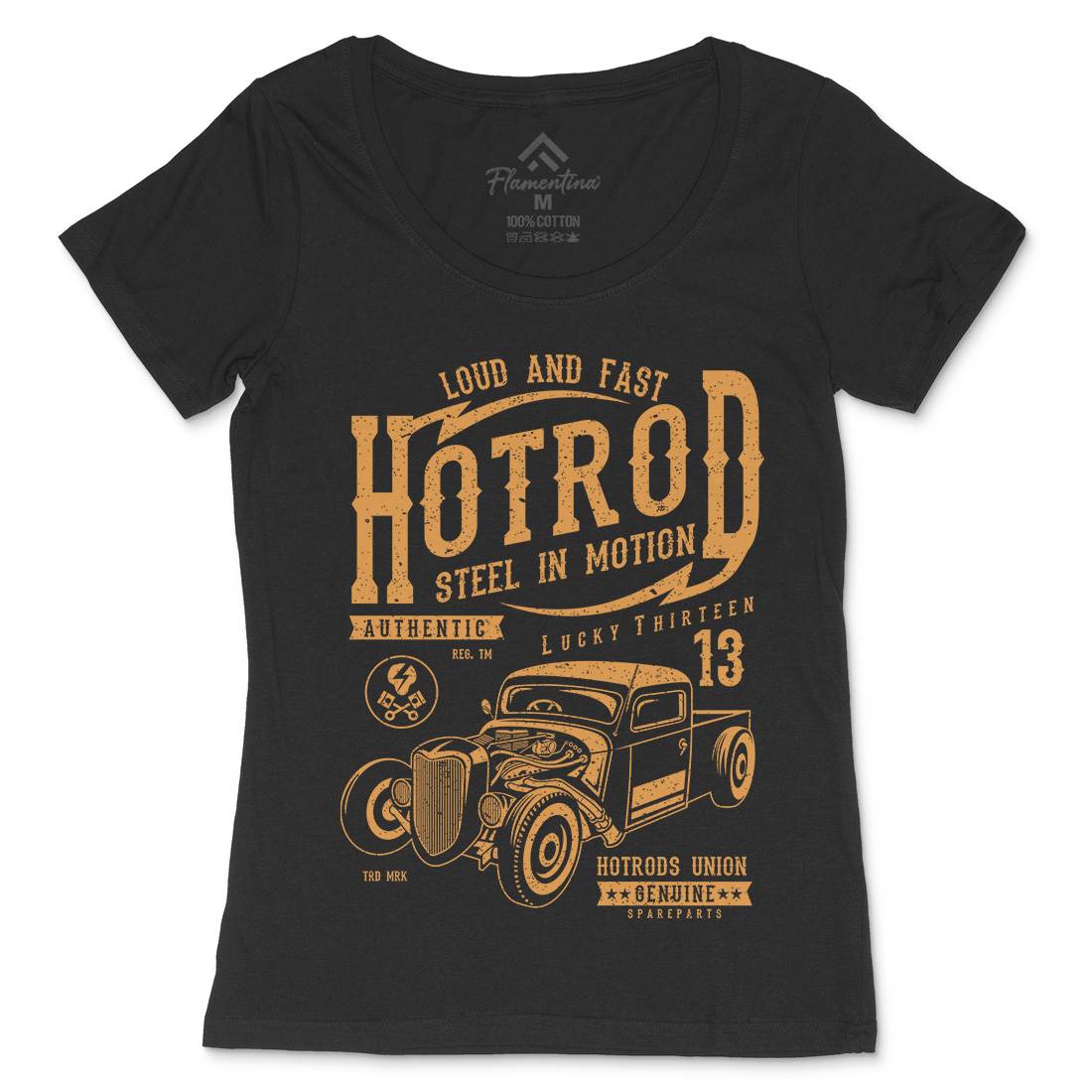 Steel In Motion Womens Scoop Neck T-Shirt Cars A767