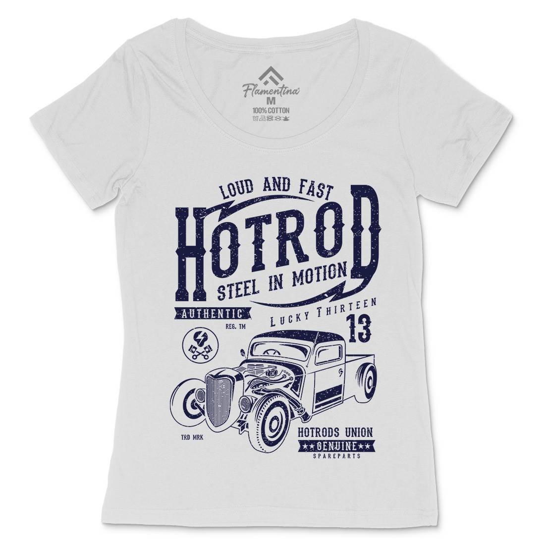 Steel In Motion Womens Scoop Neck T-Shirt Cars A767