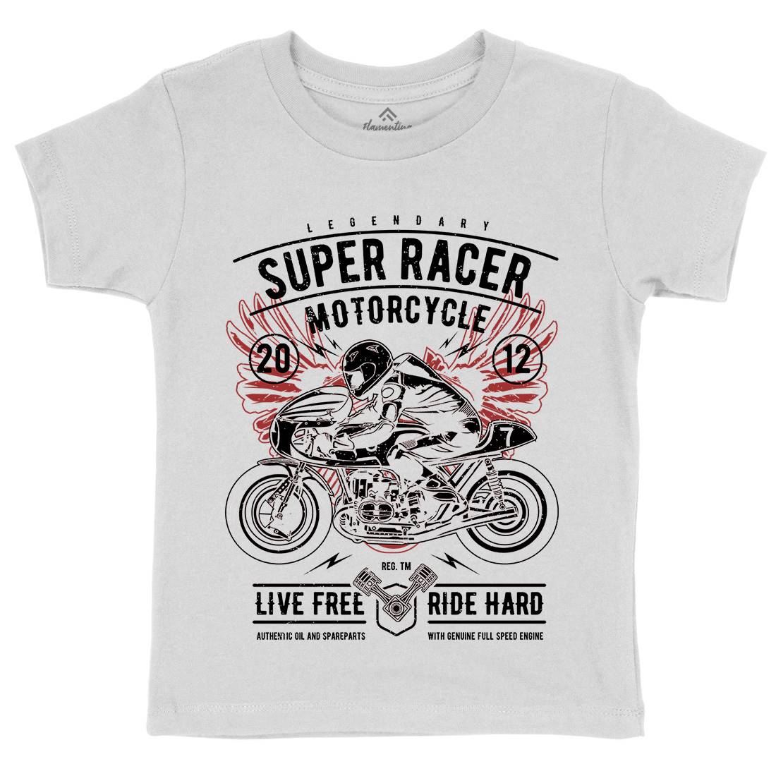 Super Racer Kids Crew Neck T-Shirt Motorcycles A768