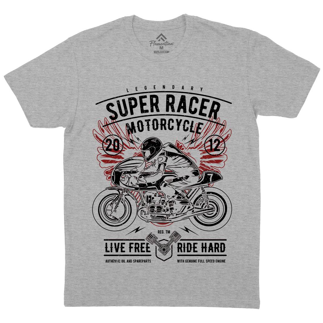 Super Racer Mens Crew Neck T-Shirt Motorcycles A768