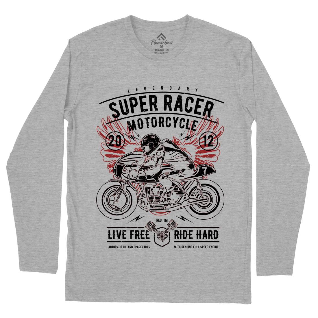 Super Racer Mens Long Sleeve T-Shirt Motorcycles A768