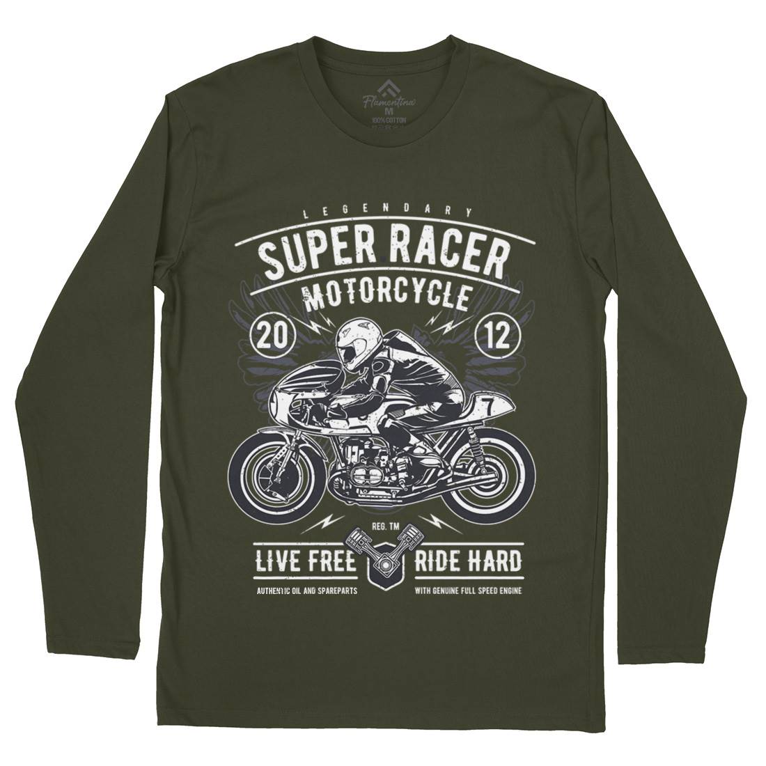 Super Racer Mens Long Sleeve T-Shirt Motorcycles A768