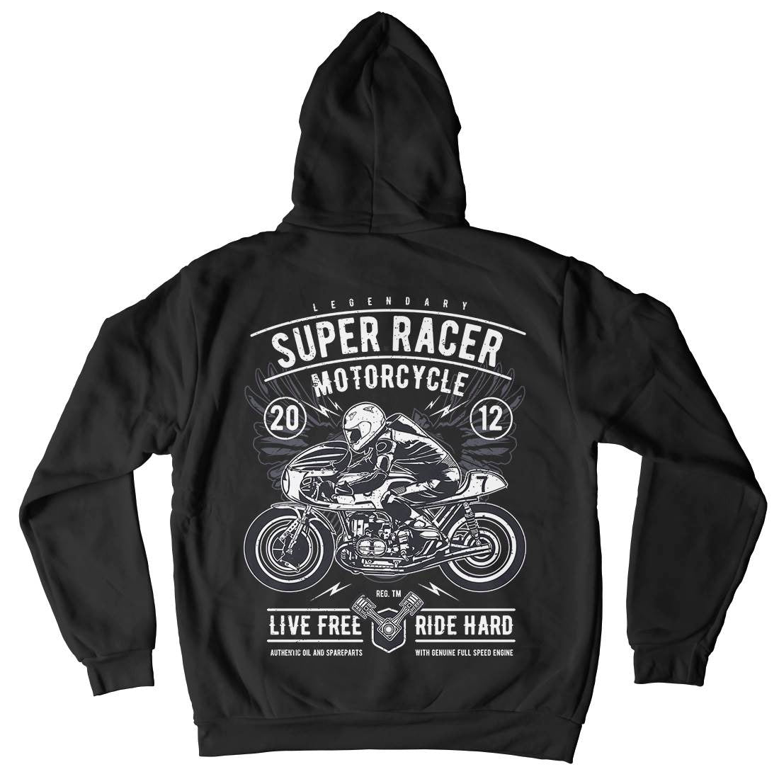 Super Racer Mens Hoodie With Pocket Motorcycles A768