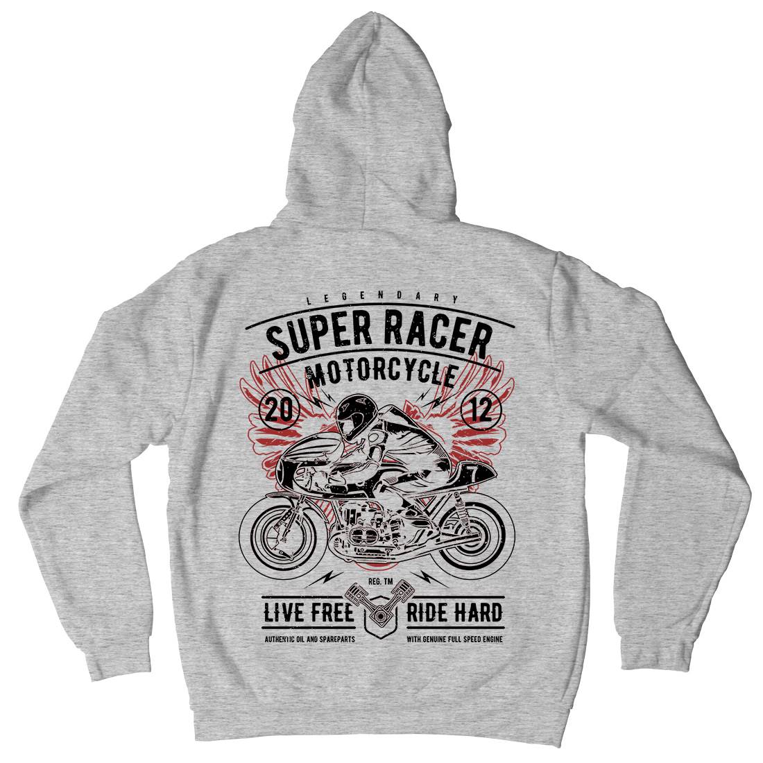 Super Racer Mens Hoodie With Pocket Motorcycles A768